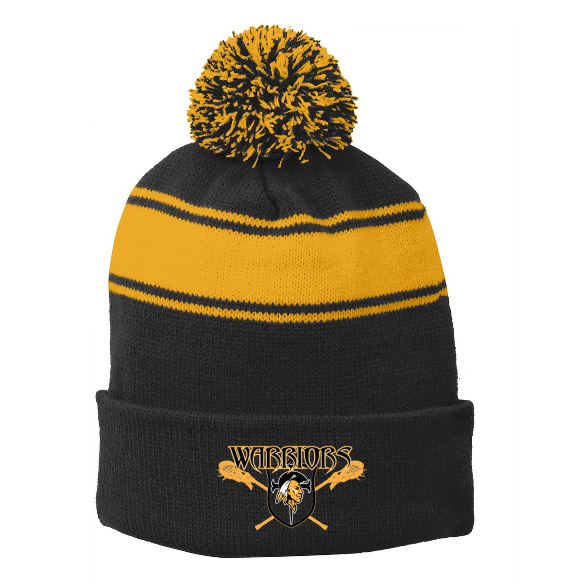 Upper Township Warriors Lacrosse Pom Pom Beanie