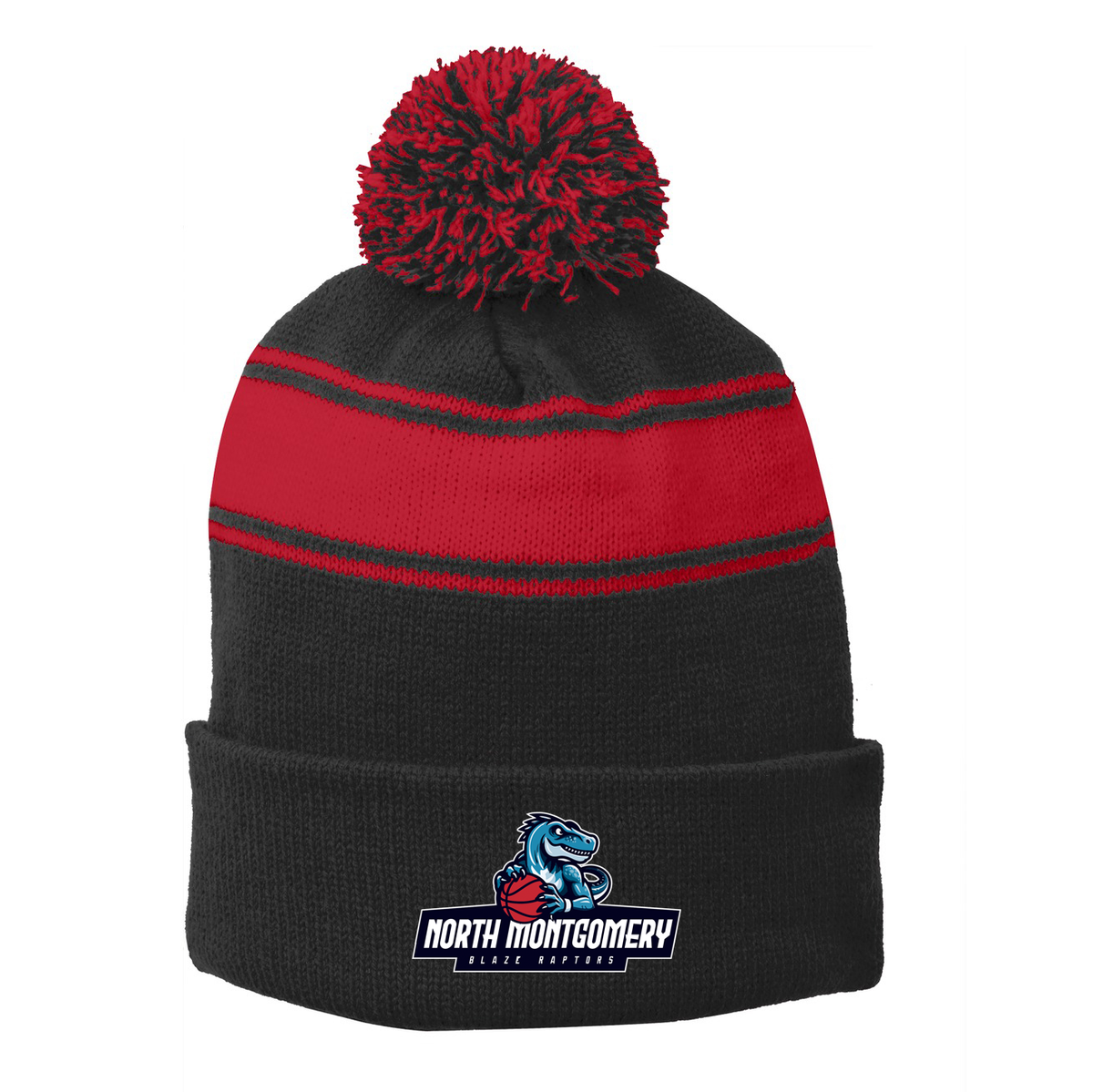 Blaze Raptors Basketball Pom Pom Beanie