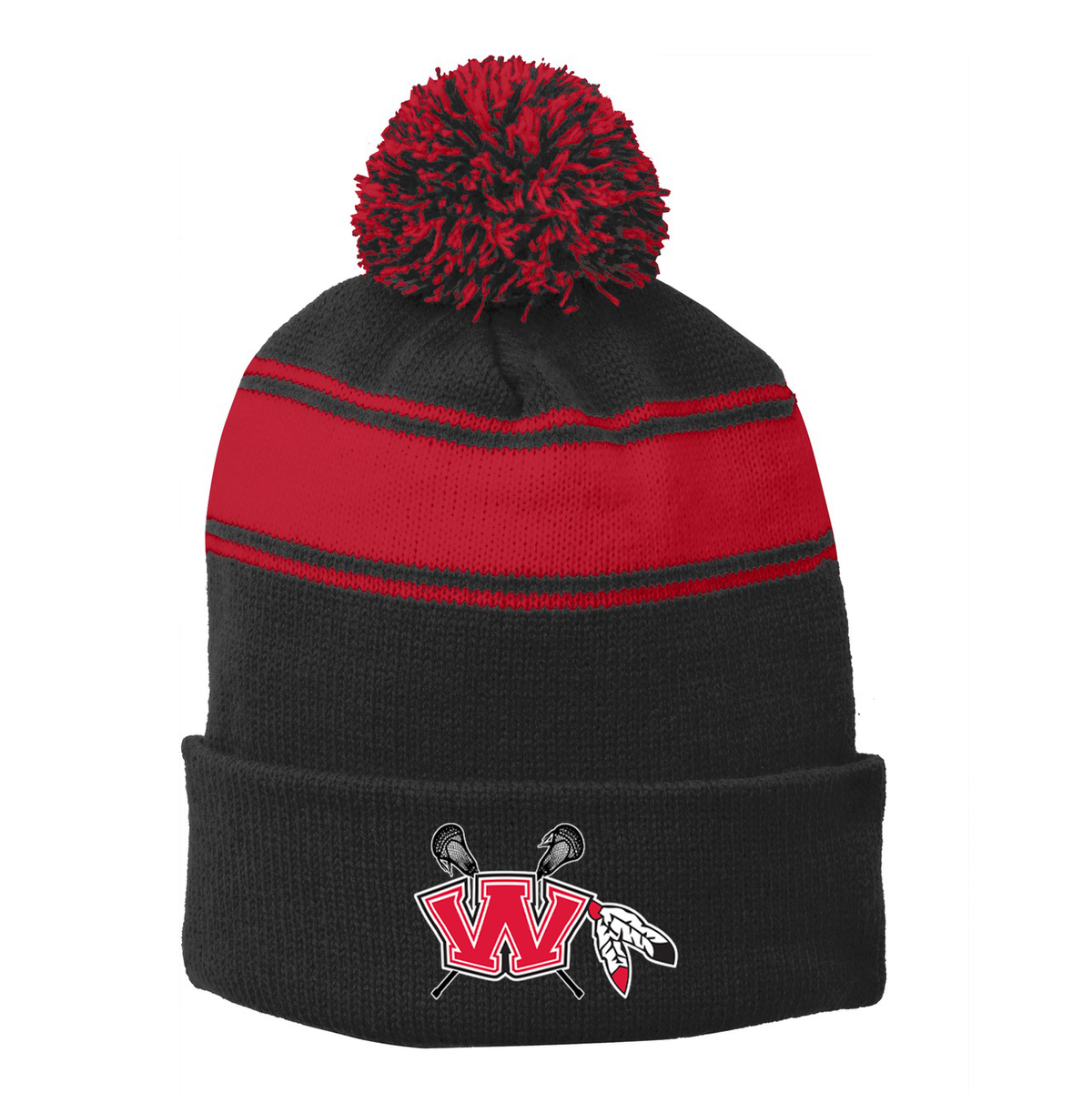 Weston Warrior Lacrosse Club Pom Pom Beanie