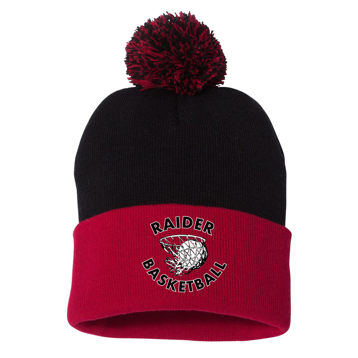 Raider Basketball Pom-Pom Beanie