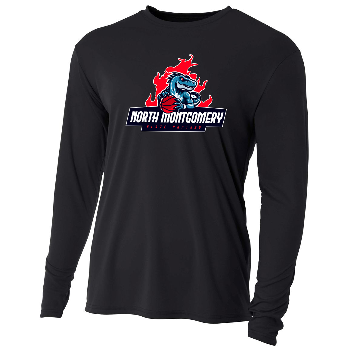 Blaze Raptors Basketball Cooling Performance Long Sleeve Crew