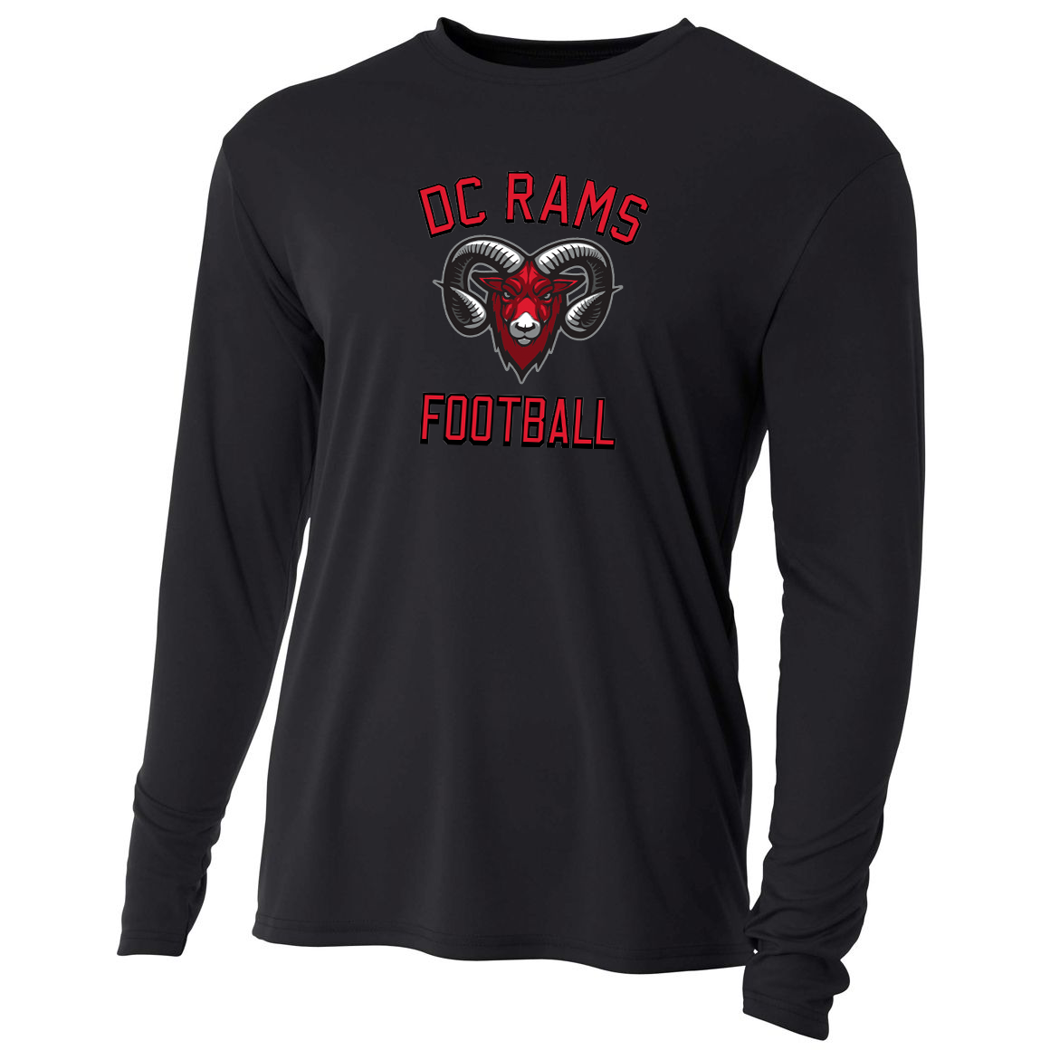 DC Rams Football Cooling Performance Long Sleeve Crew