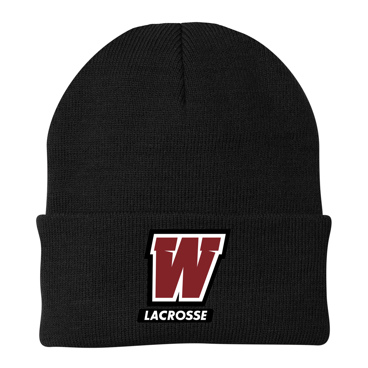 Whitman Lacrosse Black Knit Beanie