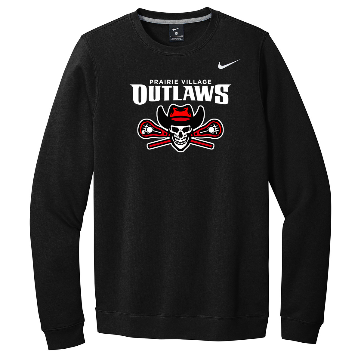 Prairie Village Outlaws Lacrosse Nike Fleece Crew Neck