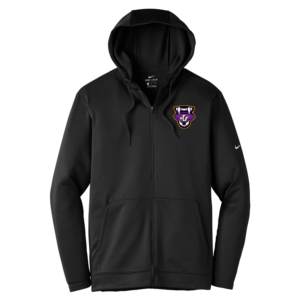 John Jay Wolves Football Nike Therma-FIT Full Zip Hoodie