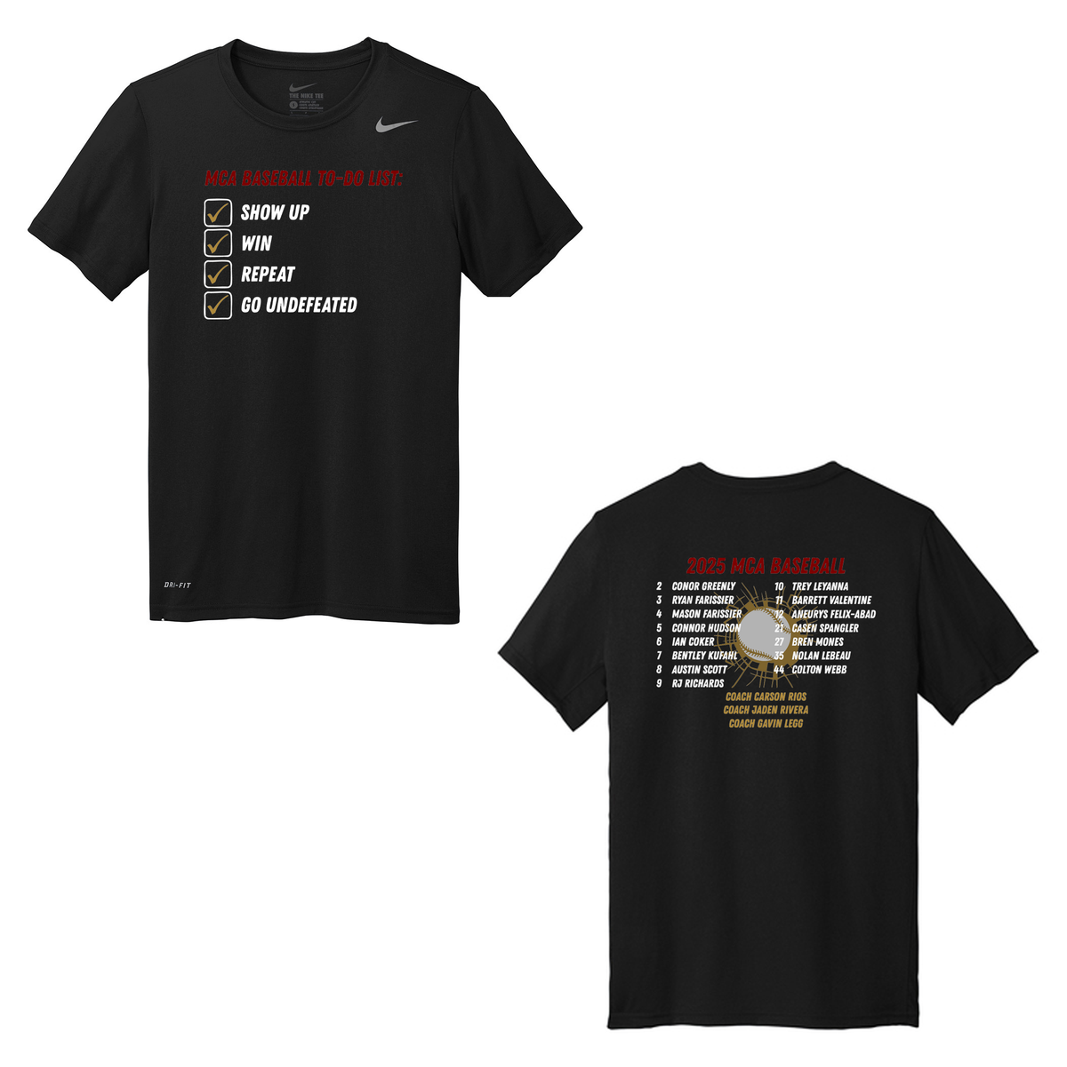Milford Central Academy Baseball Nike rLegend Tee