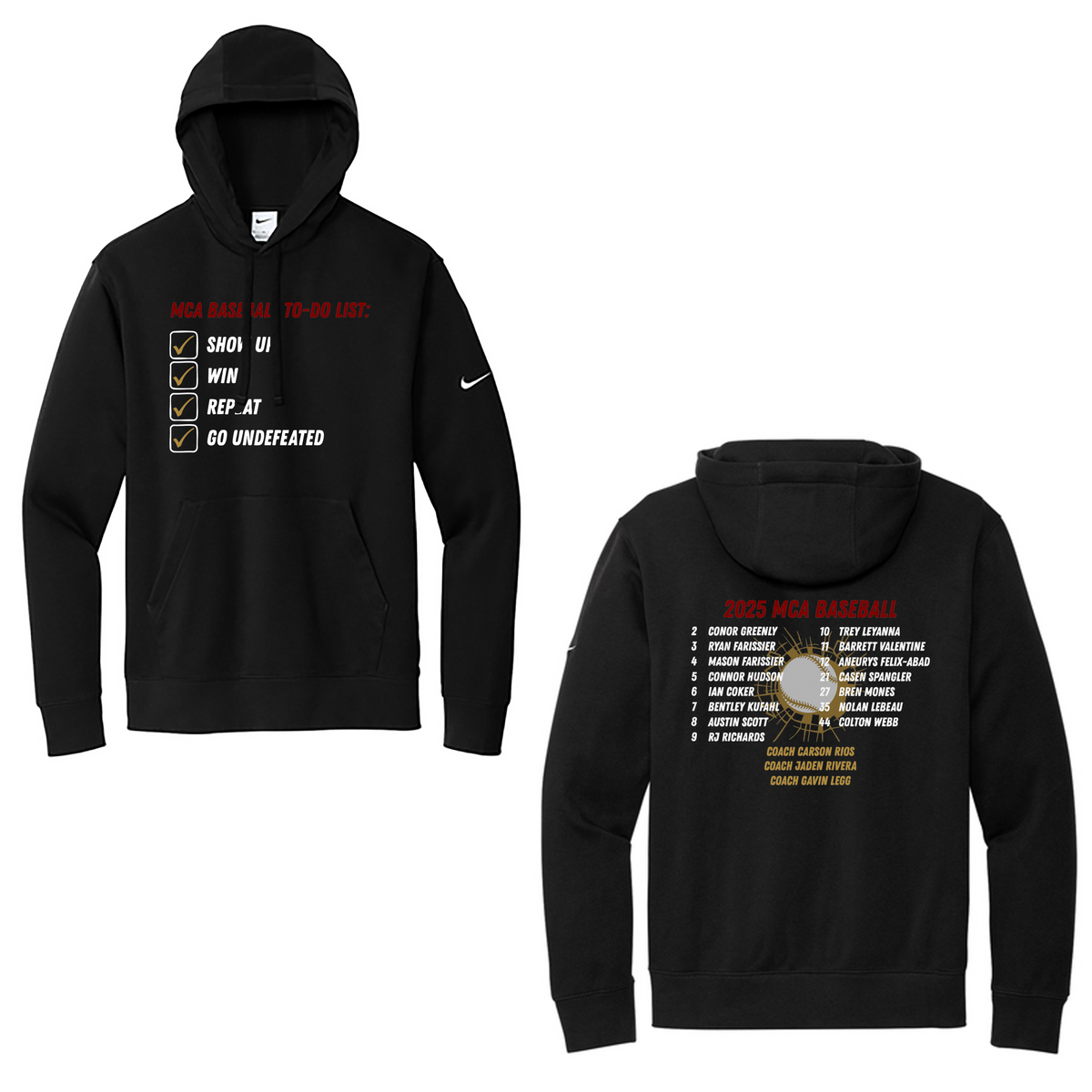 Milford Central Academy Baseball Nike Fleece Swoosh Hoodie