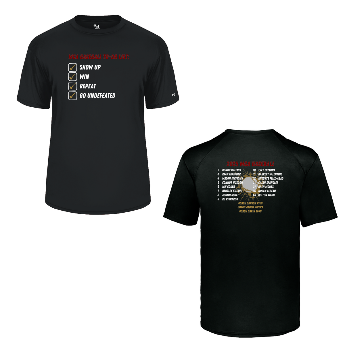 Milford Central Academy Baseball B-Core Tee