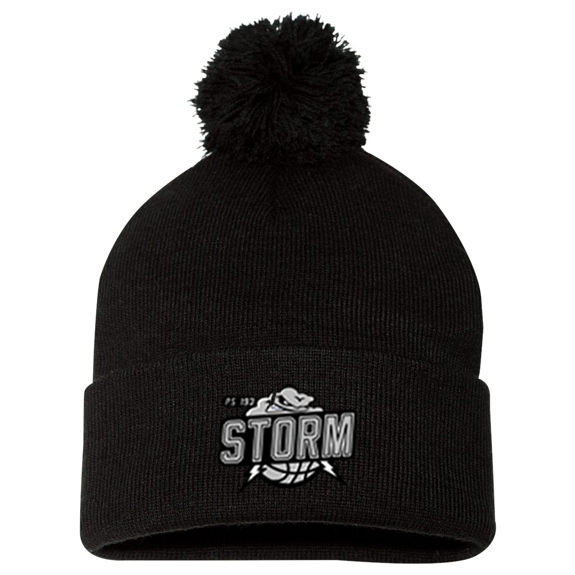 PS 193 Storm Basketball Pom-Pom Beanie