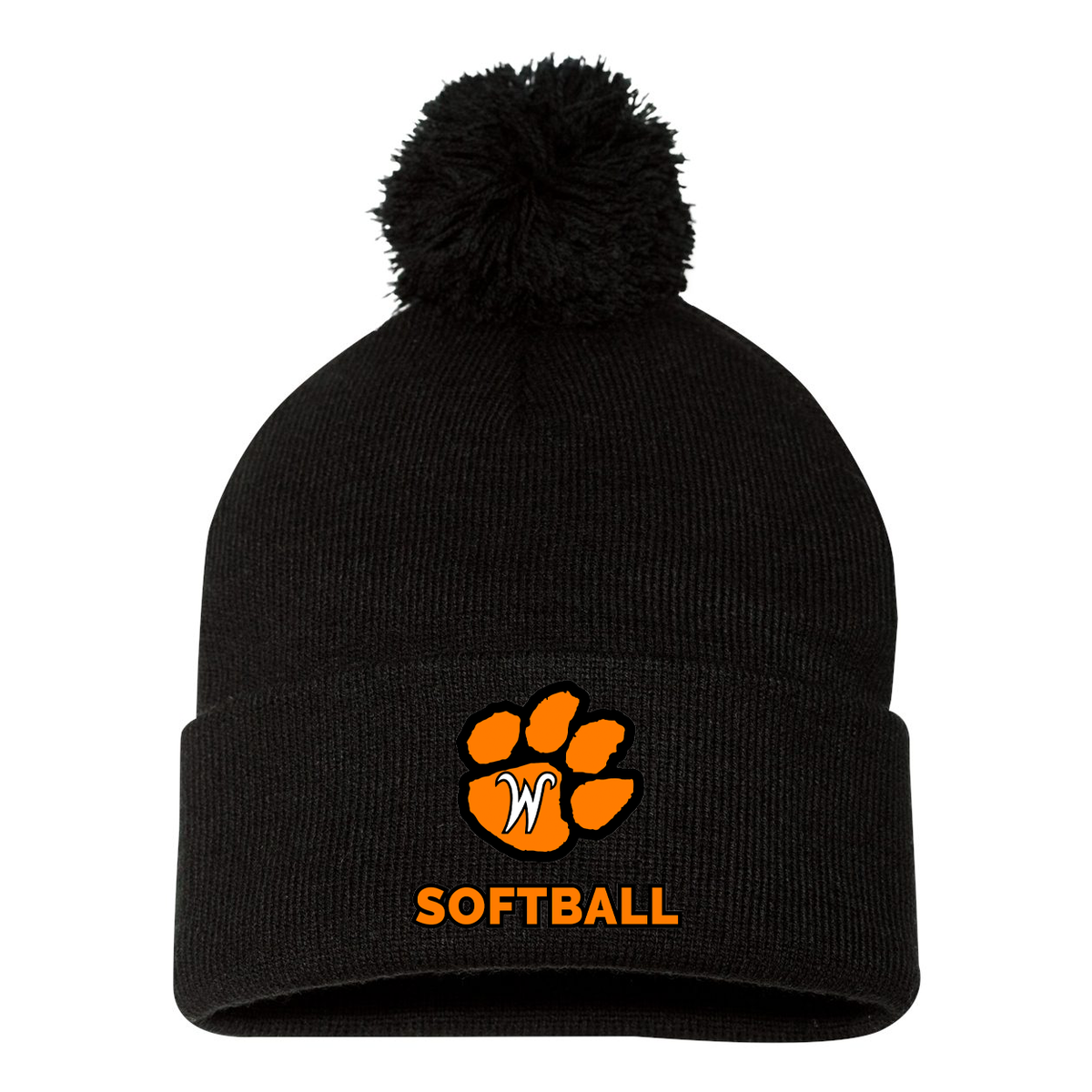 Wasco HS Softball Pom-Pom Beanie