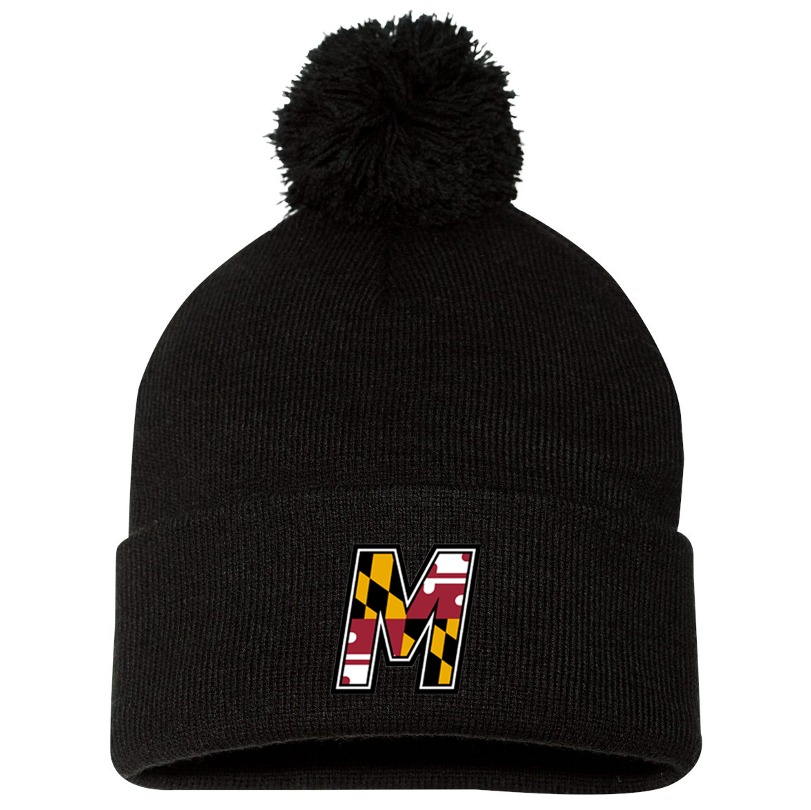 M Hockey Pom-Pom Beanie