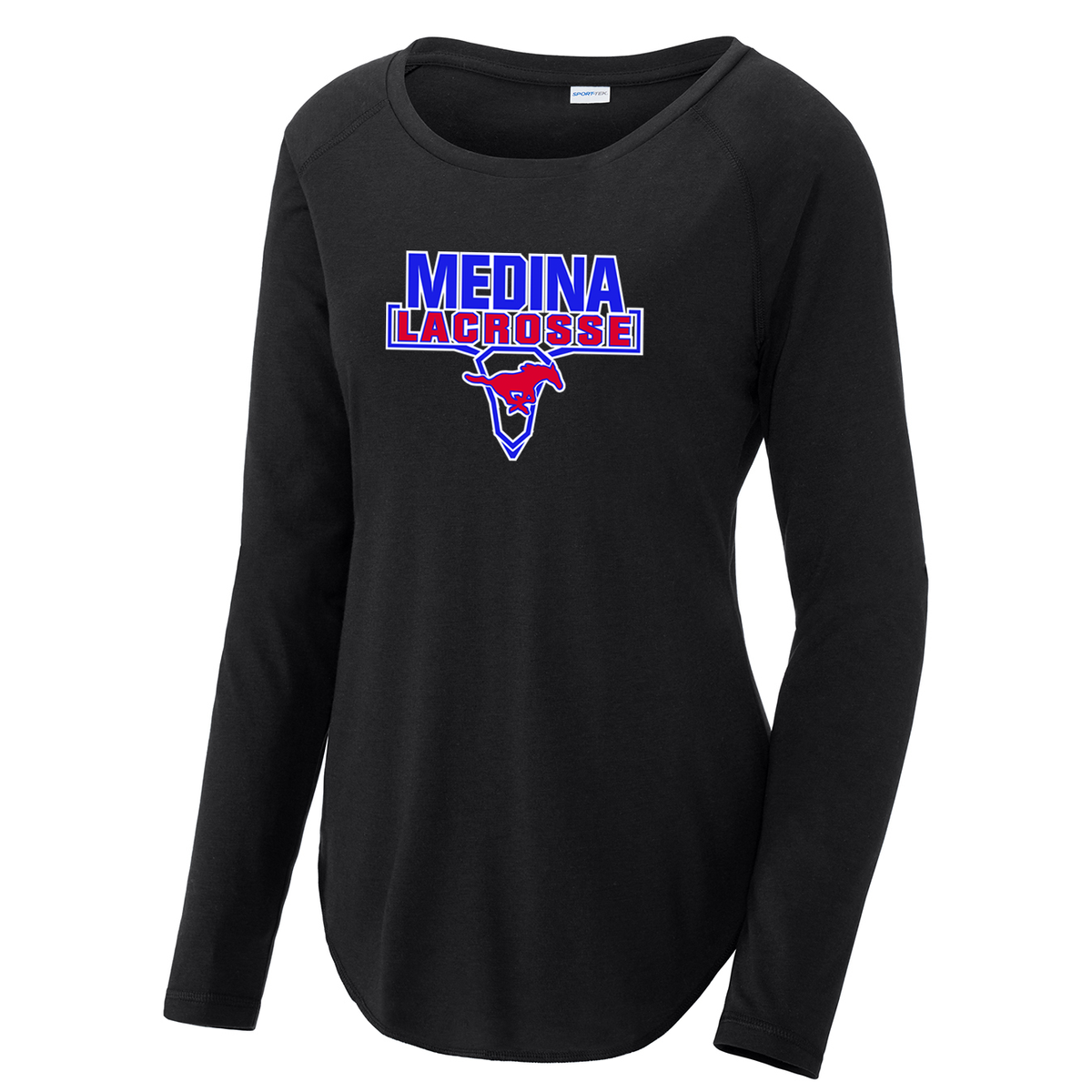 Medina Mustangs Lacrosse Women's Raglan Long Sleeve CottonTouch