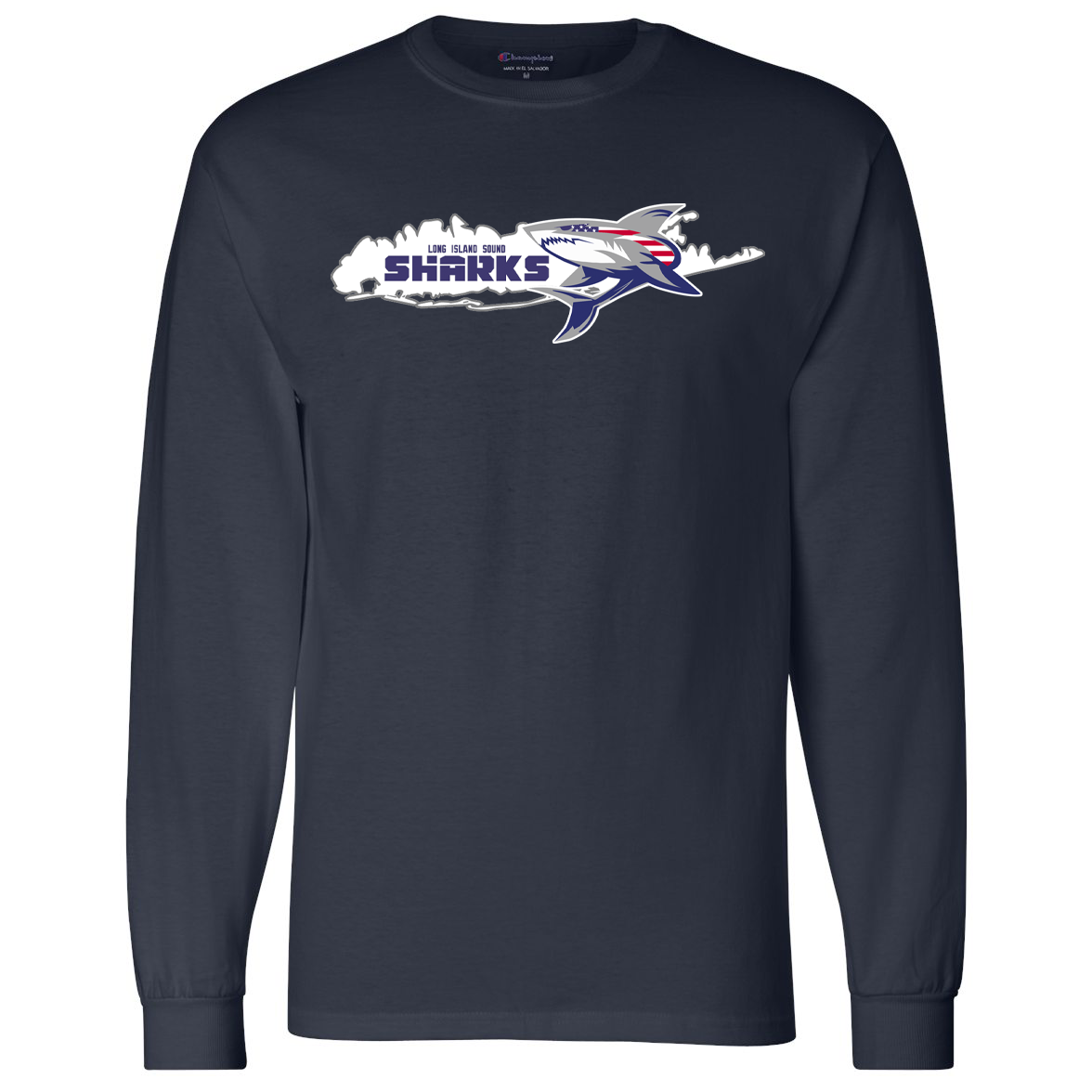 Long Island Sound Sharks Football Champion Long Sleeve T-Shirt