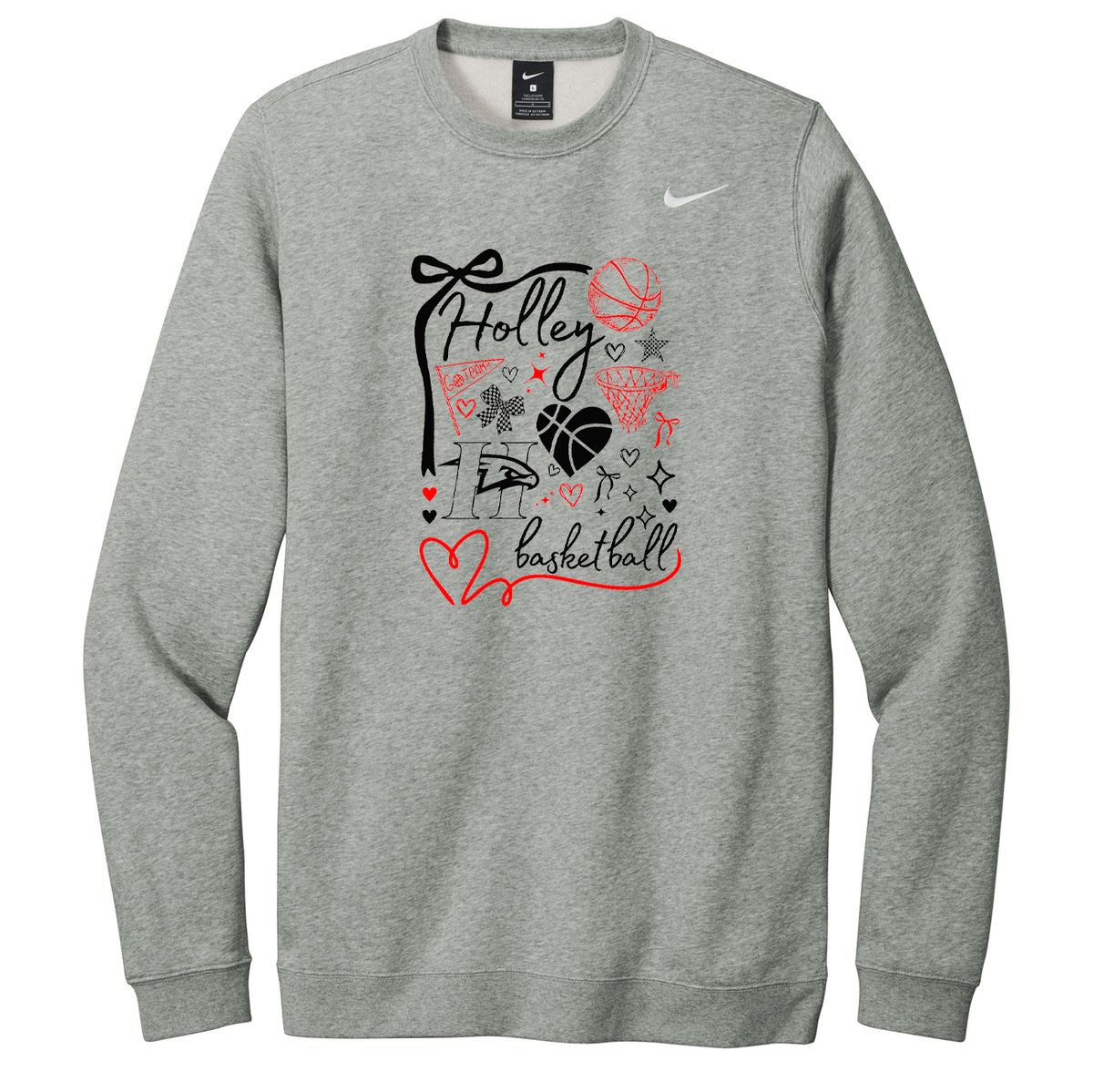 Holley Central School Girls Basketball Nike Fleece Crew Neck