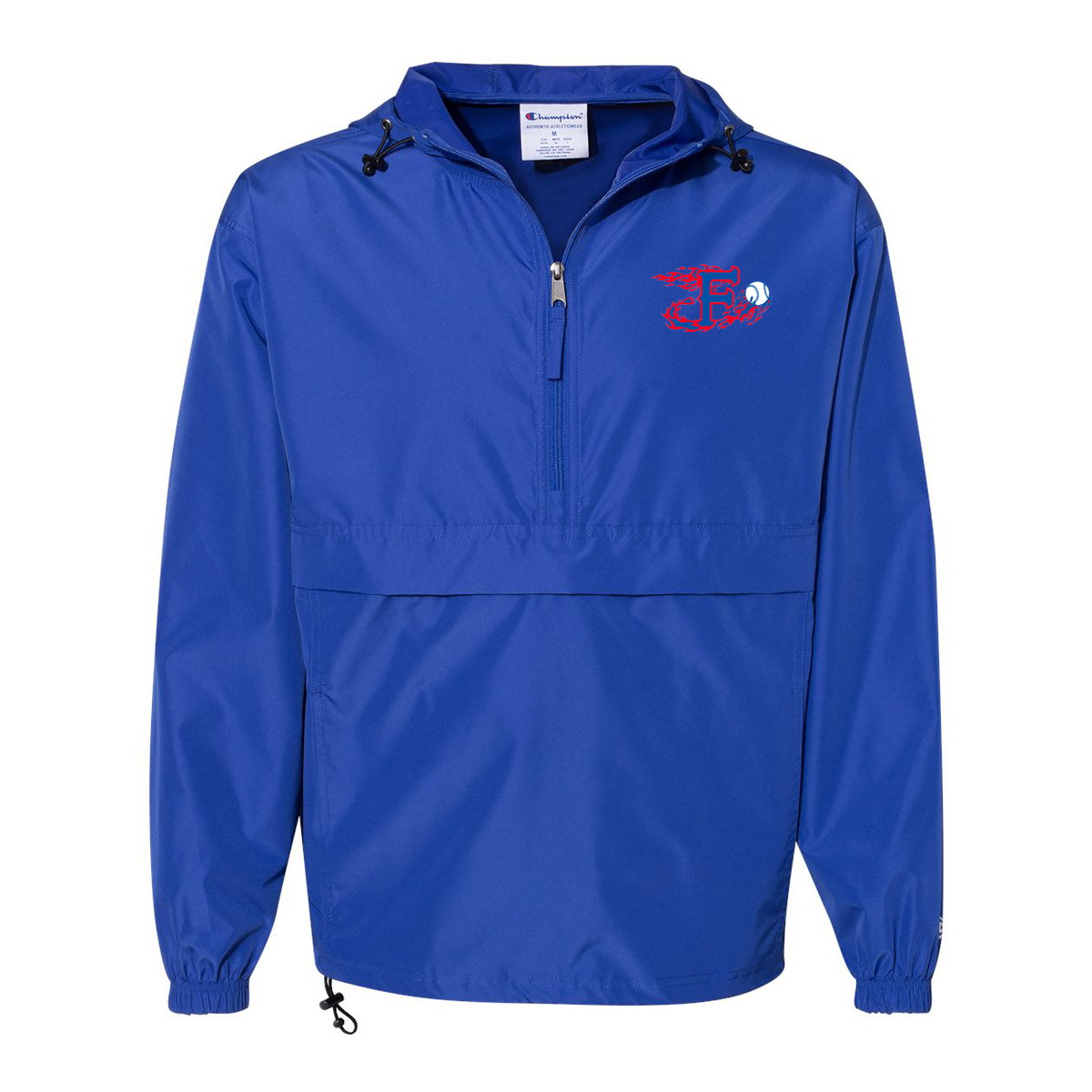 Farming Flames Baseball Champion Packable Quarter Zip Jacket