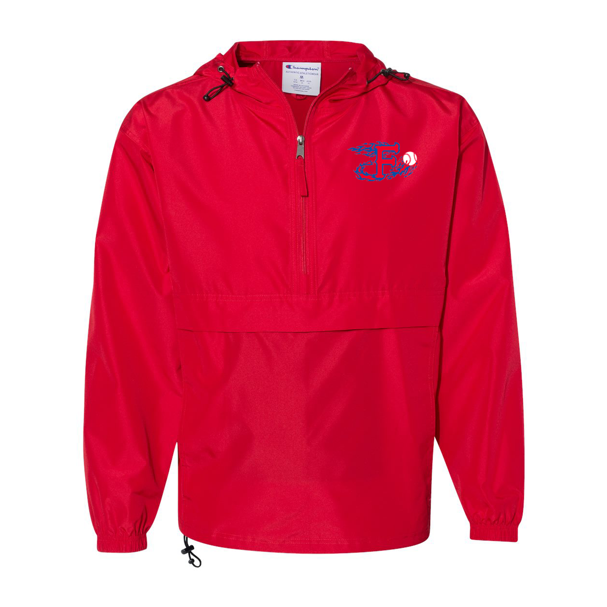 Farming Flames Baseball Champion Packable Quarter Zip Jacket