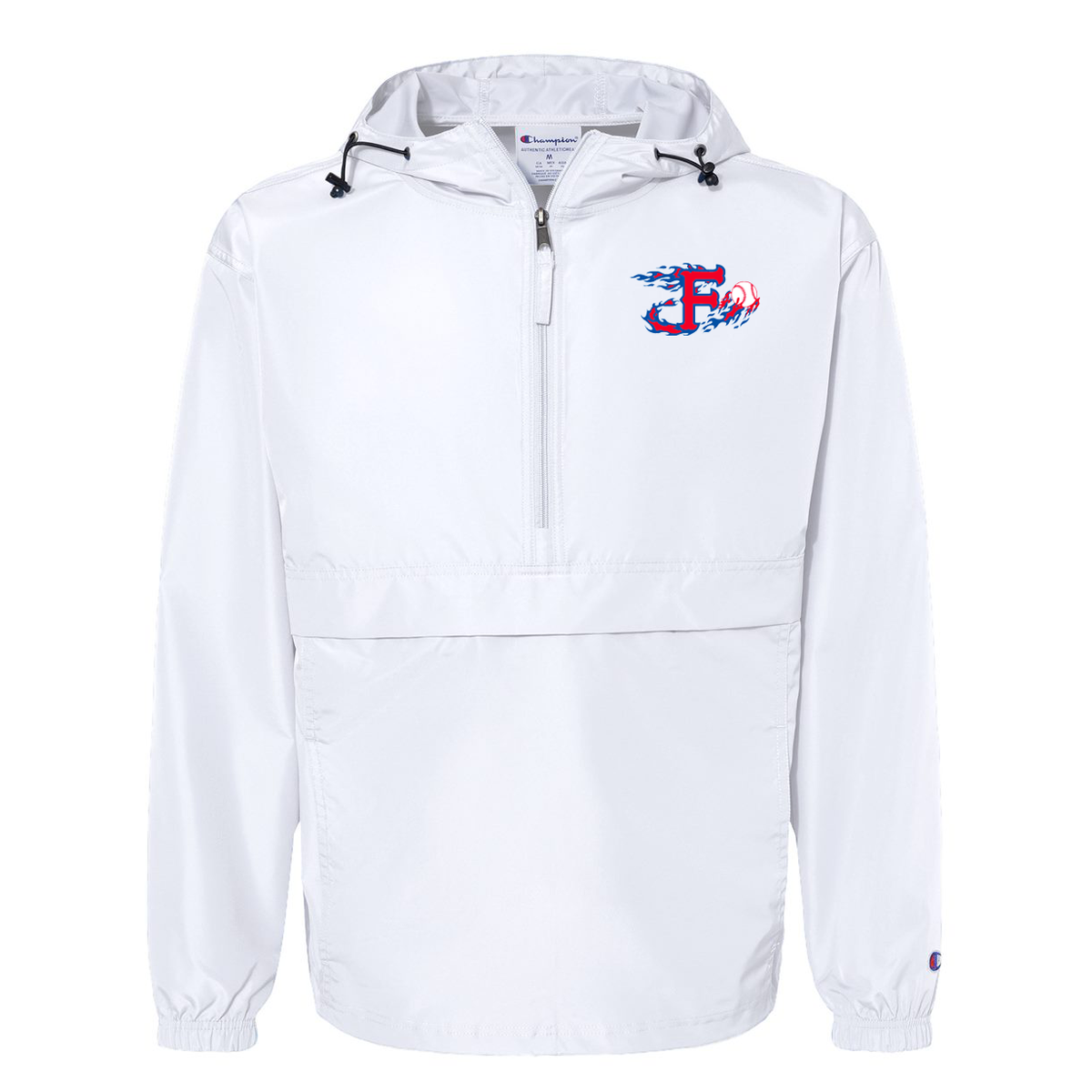 Farming Flames Baseball Champion Packable Quarter Zip Jacket