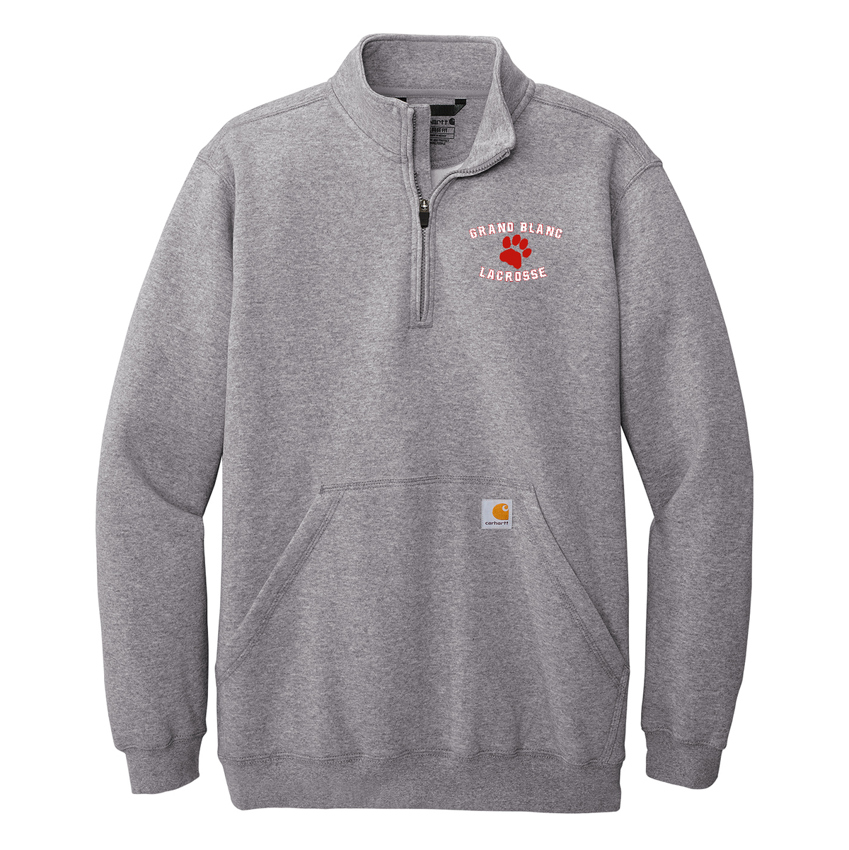 Grand Blanc Lacrosse Carhartt 1/4 Zip Mock Neck Sweatshirt