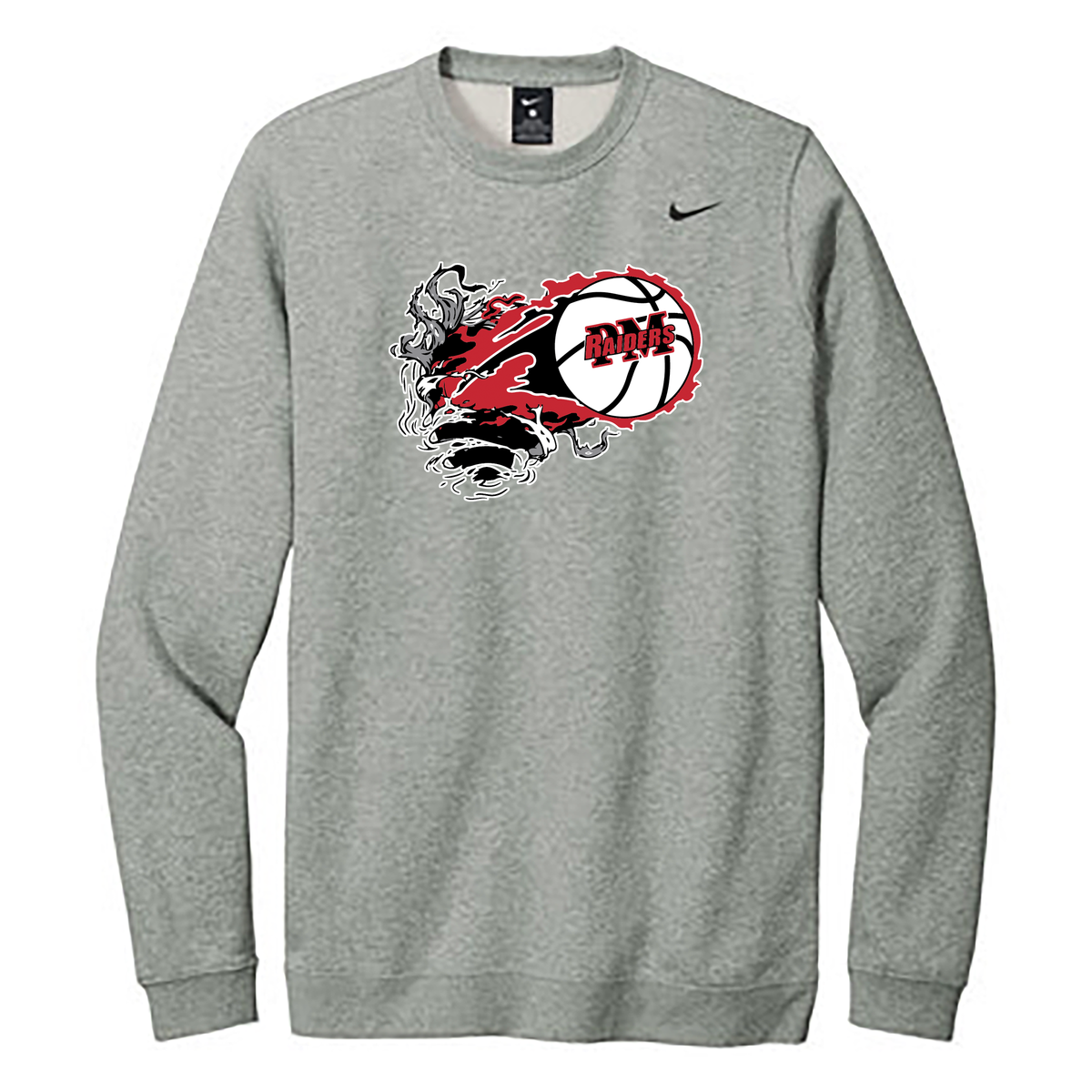 Raider Basketball Nike Fleece Crew Neck