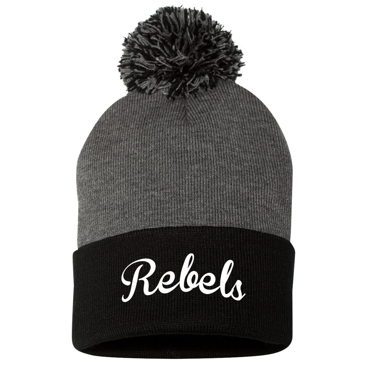 Rebels 2029 Black Pom-Pom Beanie