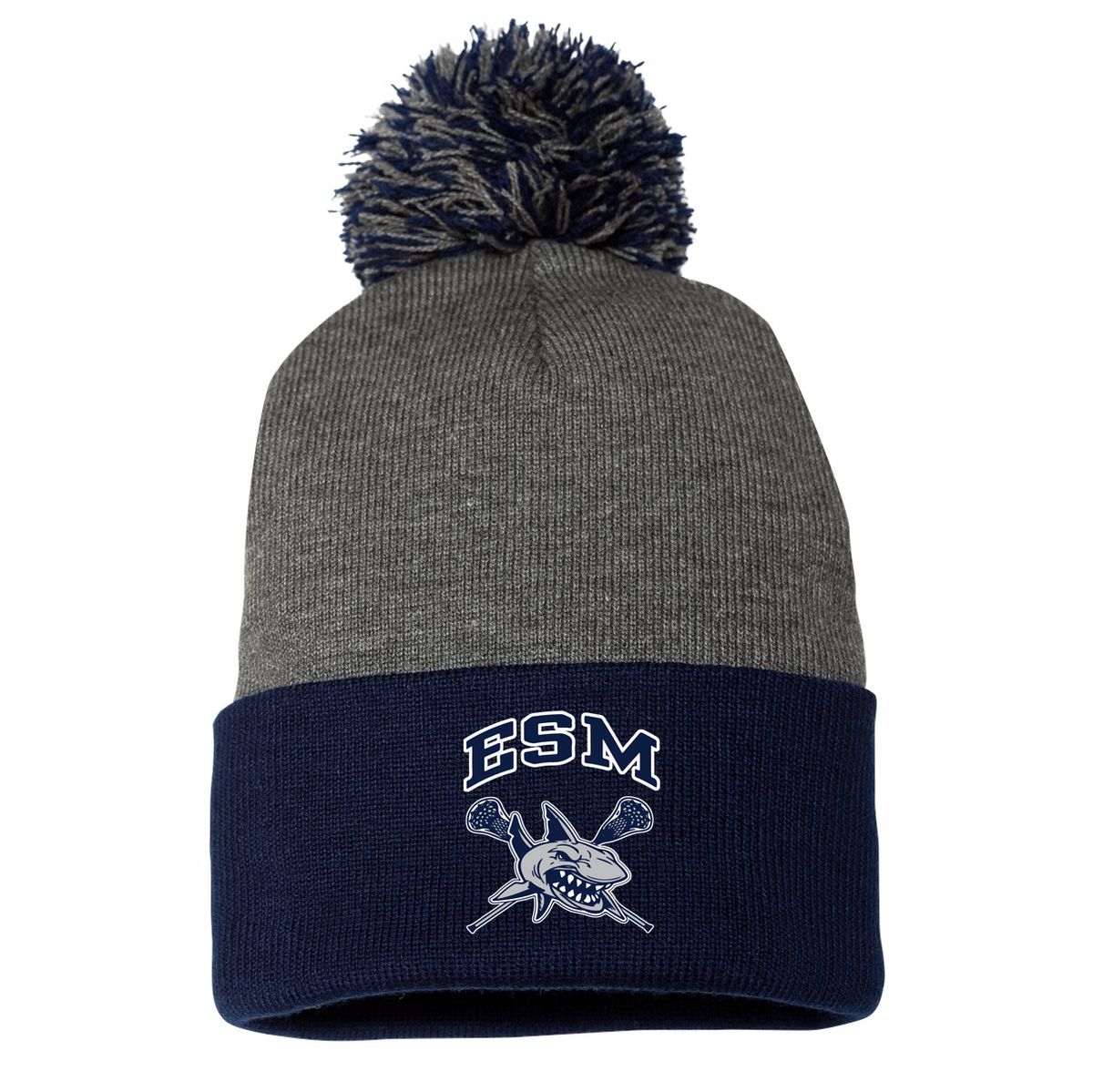 ESM Sharks Lacrosse Pom-Pom Beanie