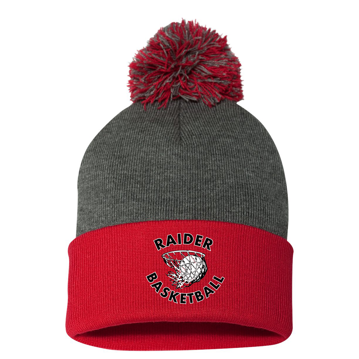 Raider Basketball Pom-Pom Beanie