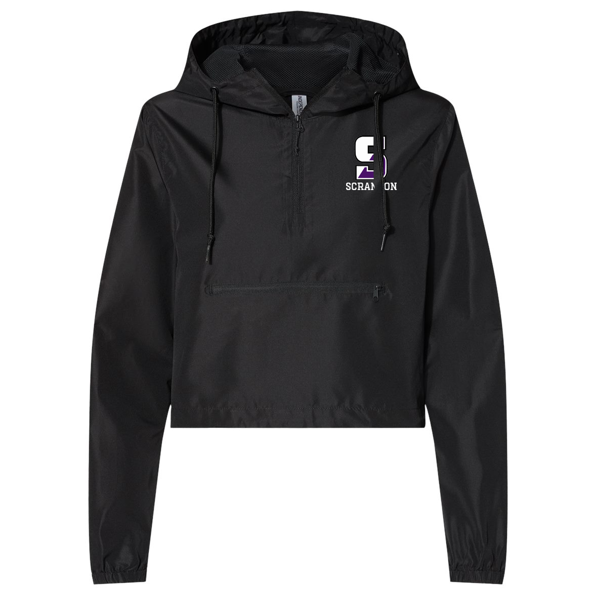Scranton University Cheer Women's Lightweight Quarter-Zip Pullover Crop Windbreaker