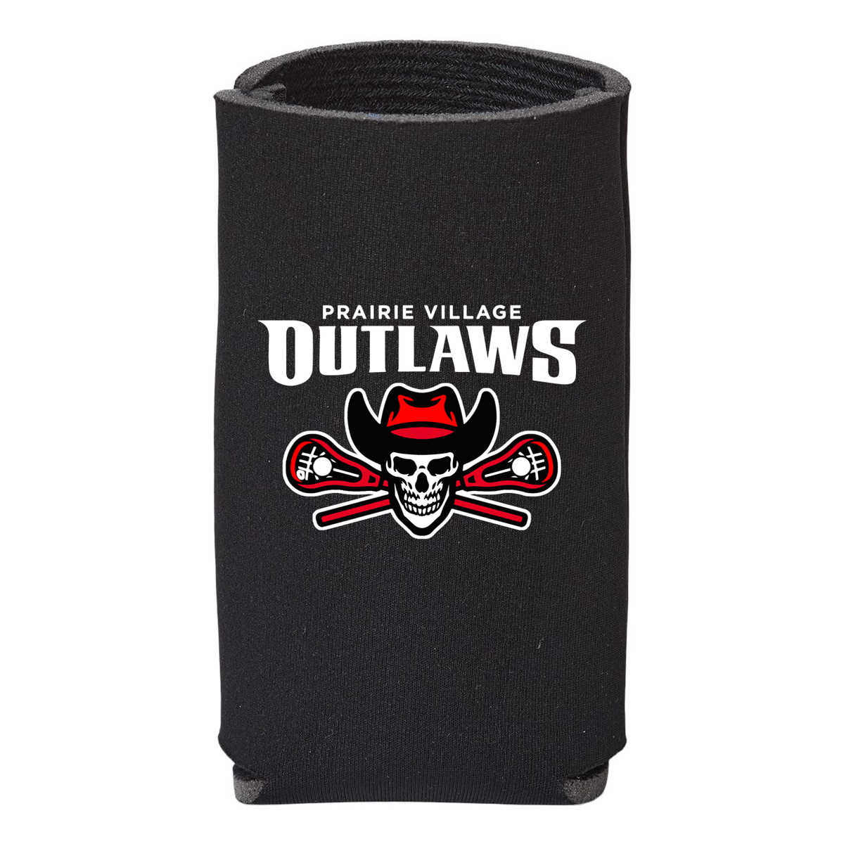 Prairie Village Outlaws Lacrosse Slim Can/Bottle Koozie