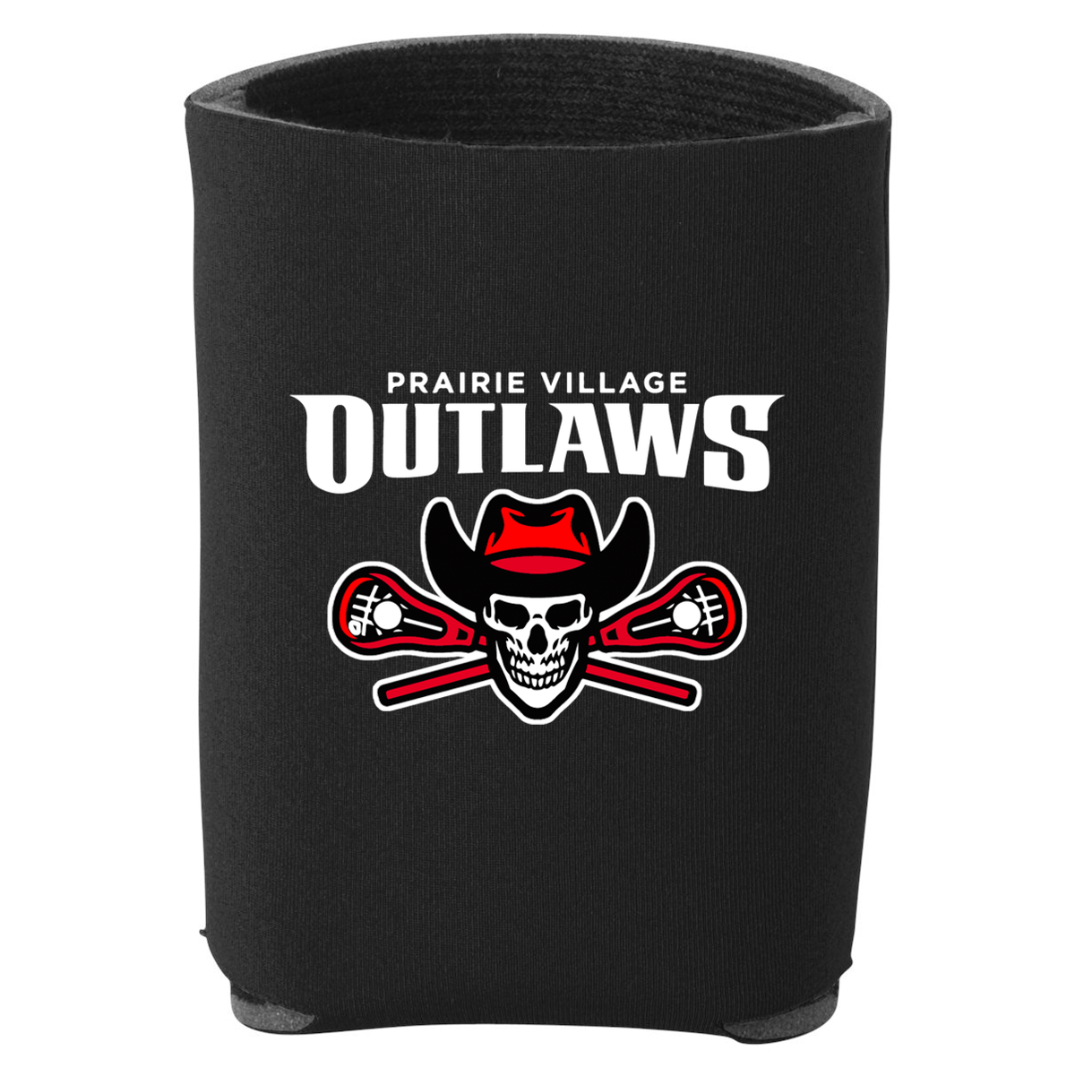 Prairie Village Outlaws Lacrosse Can Koozie