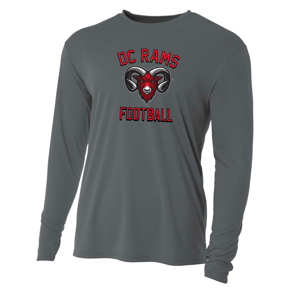 DC Rams Football Cooling Performance Long Sleeve Crew