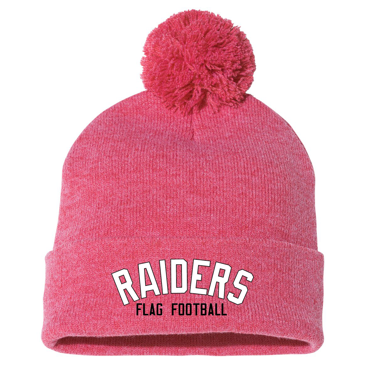 PM Raiders Flag Football Pom-Pom Beanie