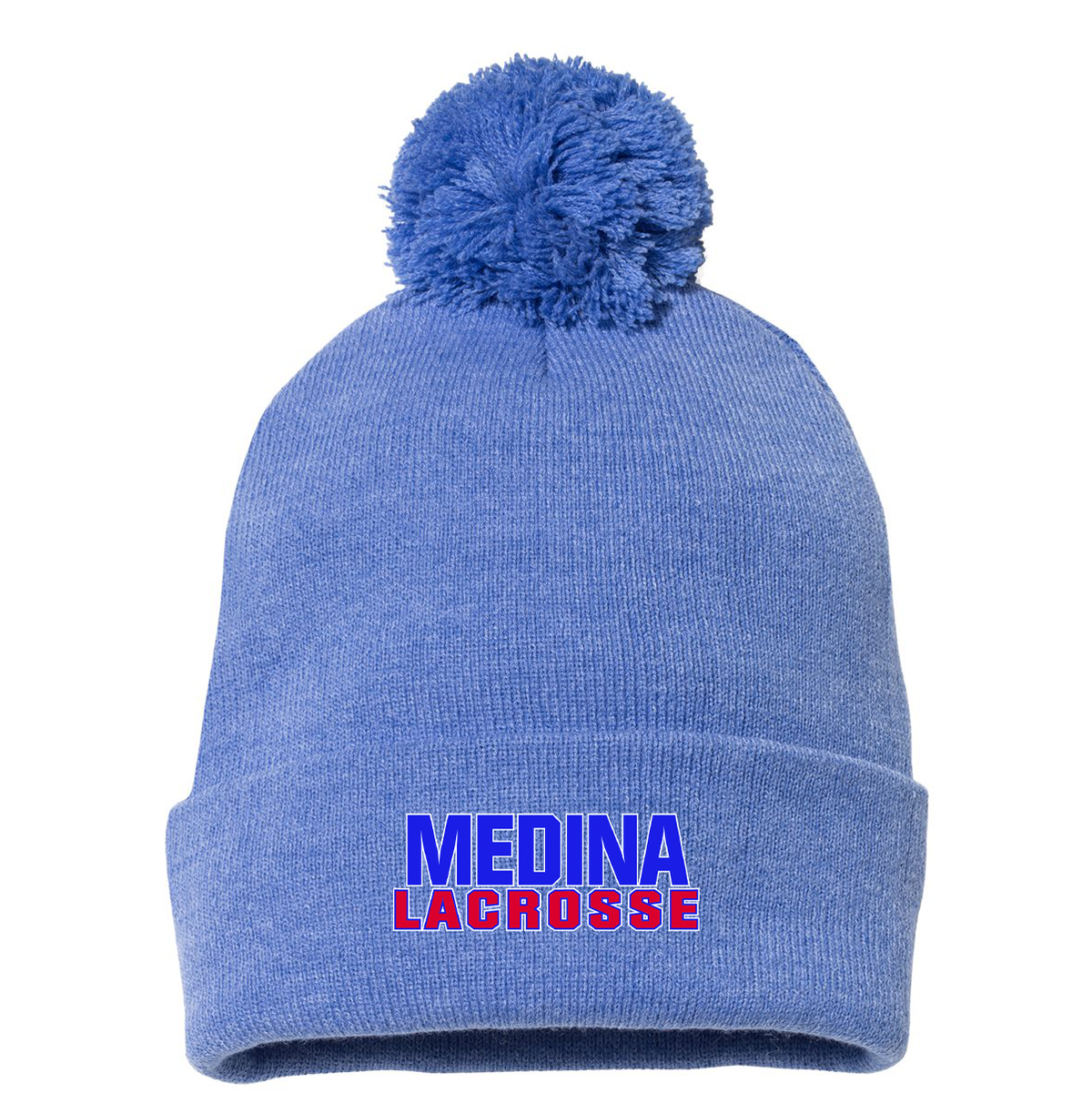 Medina Mustangs Lacrosse Pom-Pom Beanie