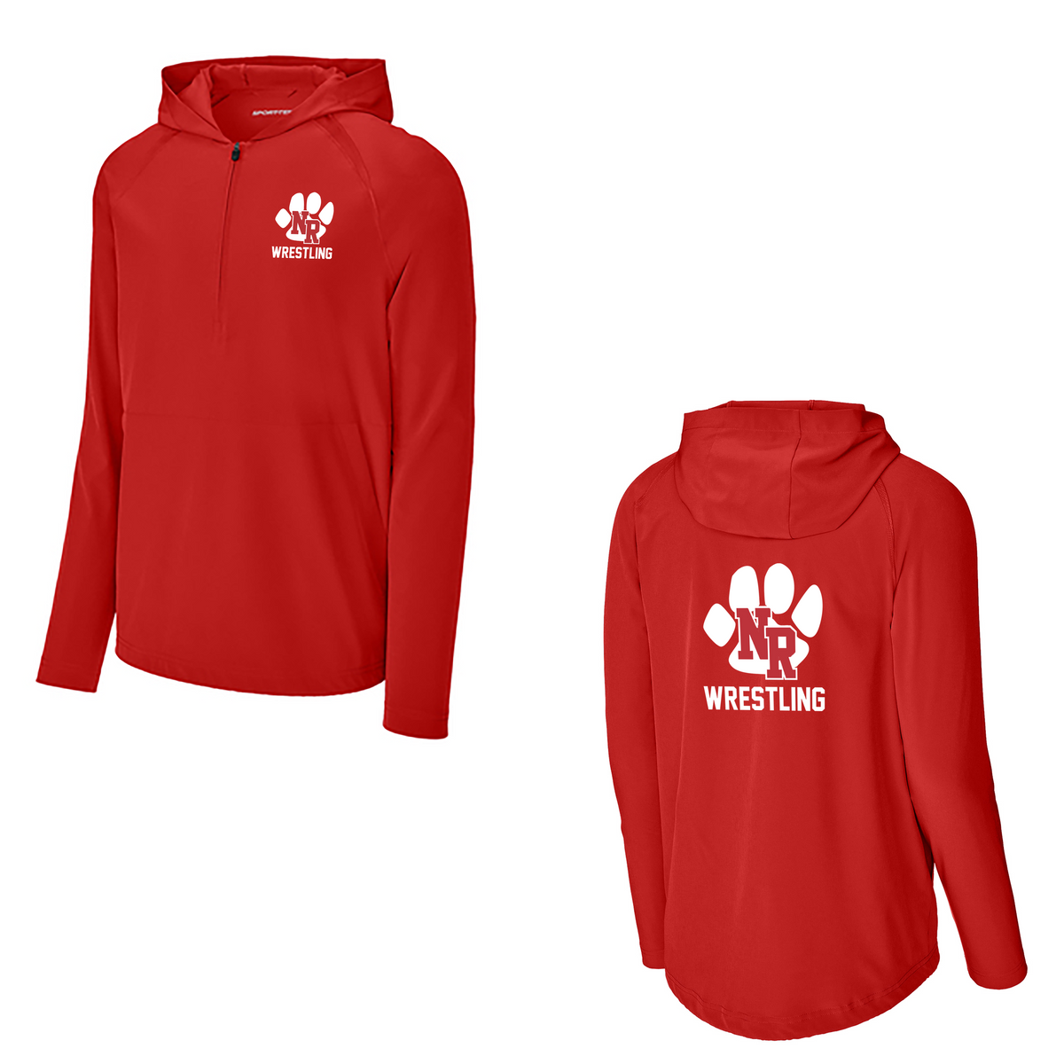 North Rockland Wrestling 1/2-Zip Long Sleeve Hooded Jacket