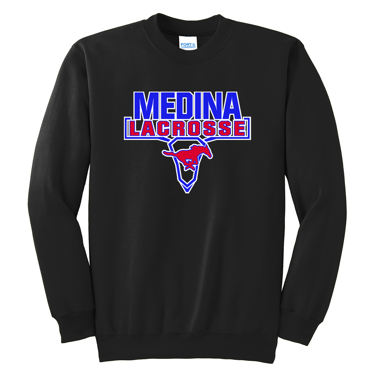 Medina Mustangs Lacrosse Crew Neck Sweater