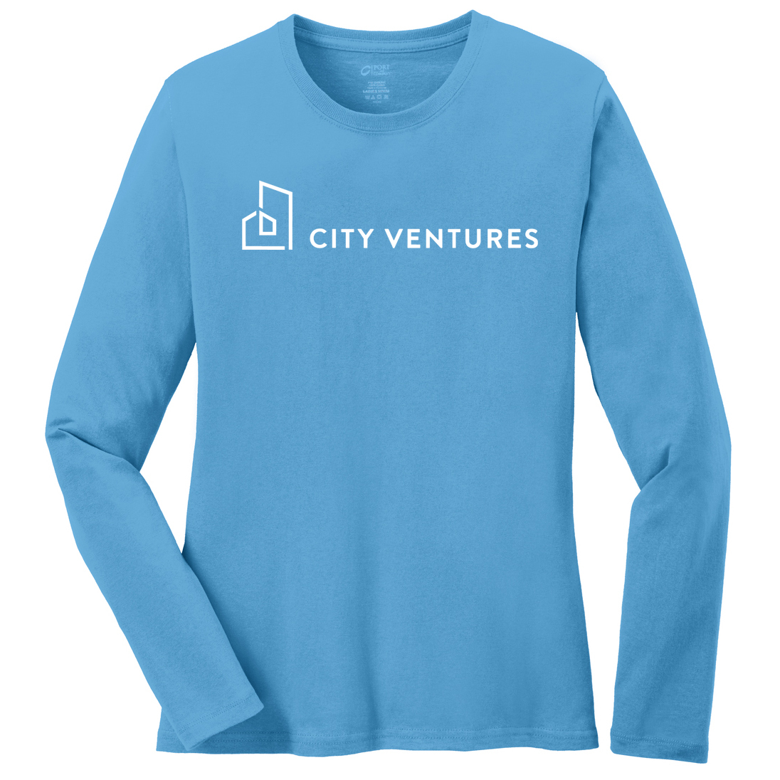 City Ventures Women's Long Sleeve Cotton Tee