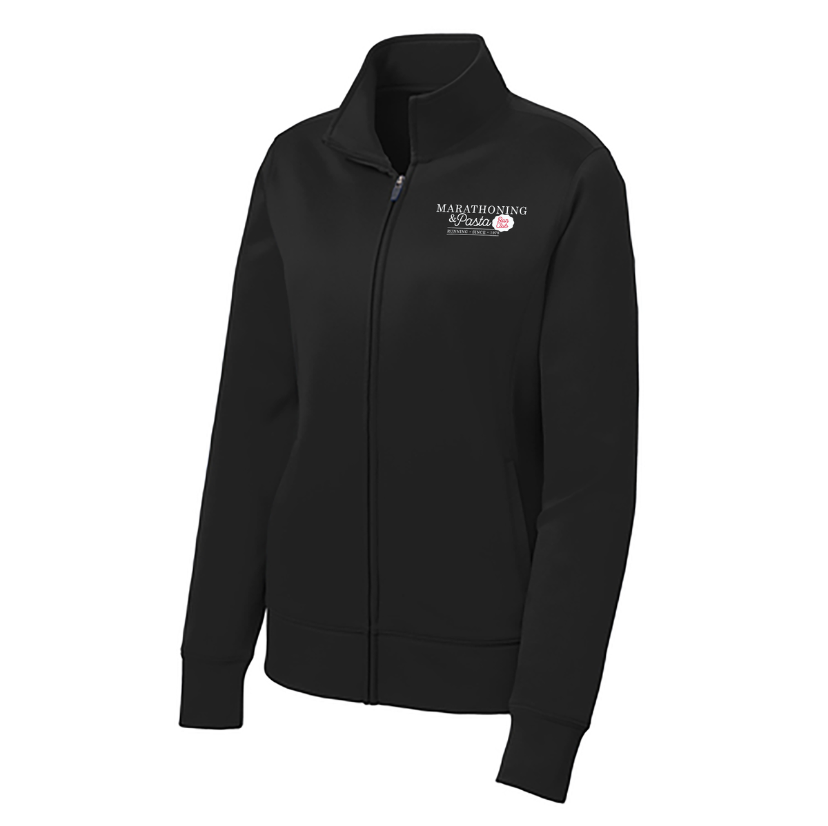 Marathoning and Pasta Club Ladies Sport-Wick Fleece Full-Zip Jacket