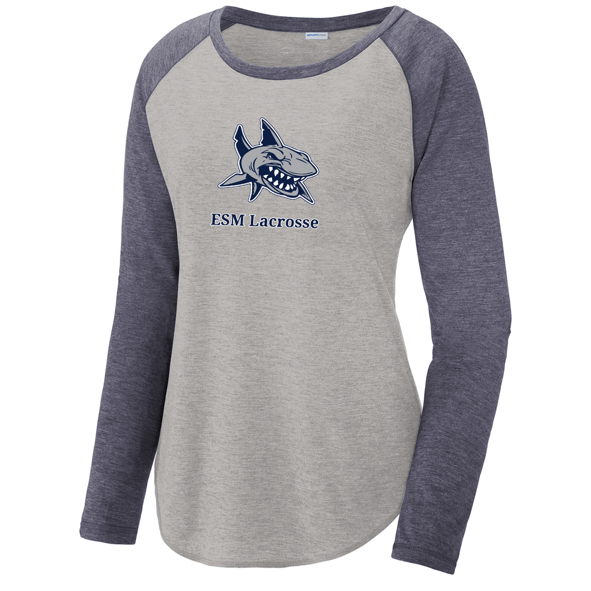 ESM Sharks Lacrosse Women's Raglan Long Sleeve CottonTouch