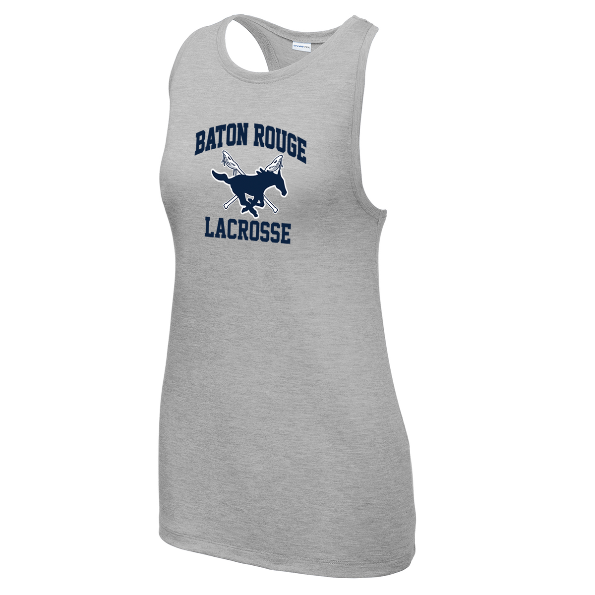 Baton Rouge Mustangs Lacrosse Women's Tri-Blend Wicking Racerback