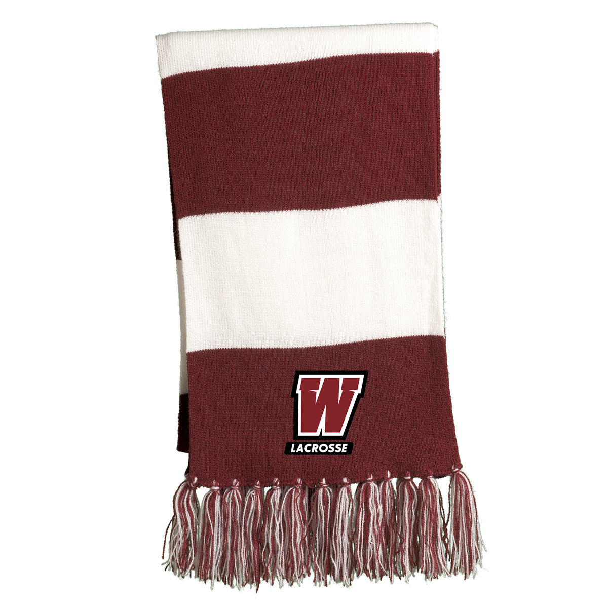 Whitman Lacrosse Maroon / White Team Scarf