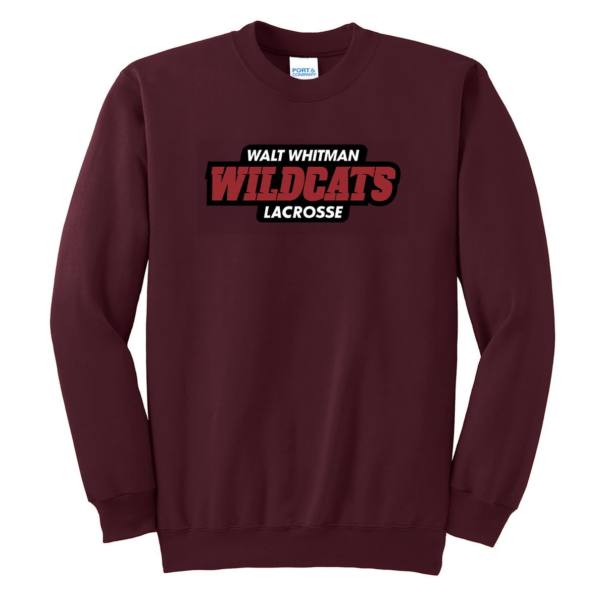 Whitman Lacrosse Maroon Crew Neck Sweater