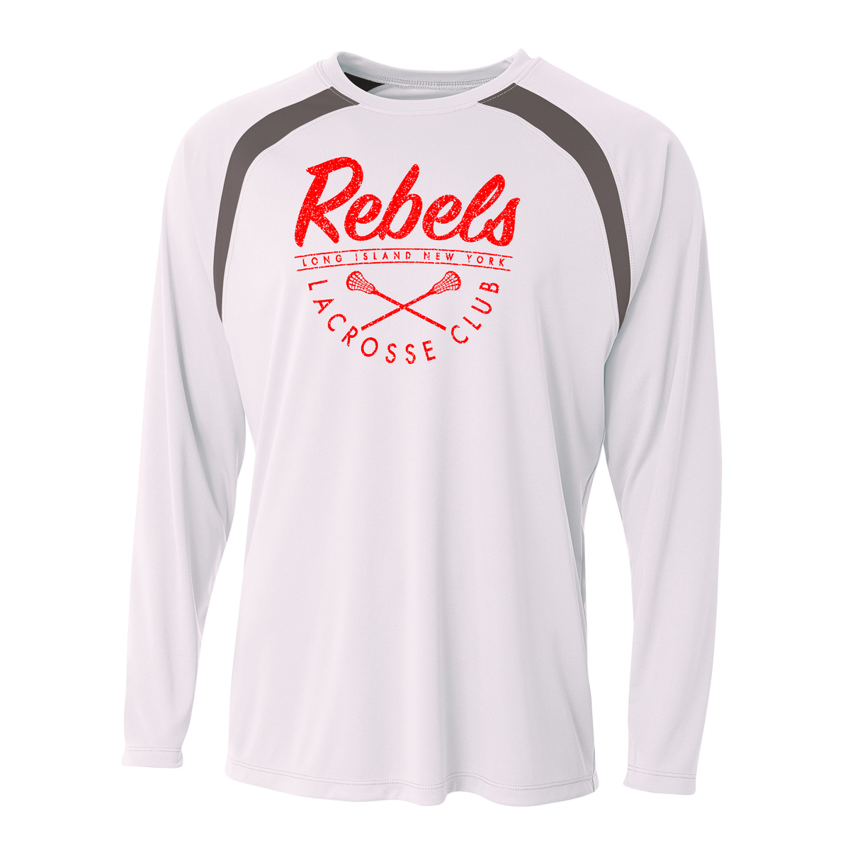 Rebels Lacrosse Spartan Long Sleeve Color Block Crew