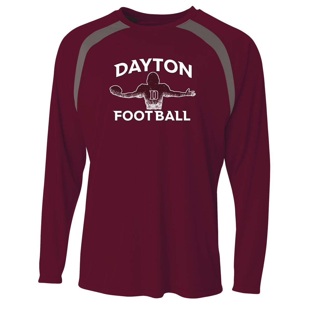 Dayton HS Football Spartan Long Sleeve Color Block Crew