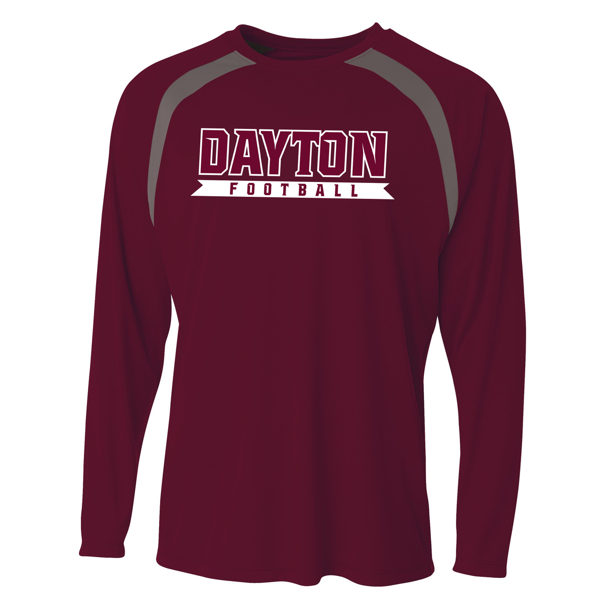 Dayton HS Football Spartan Long Sleeve Color Block Crew
