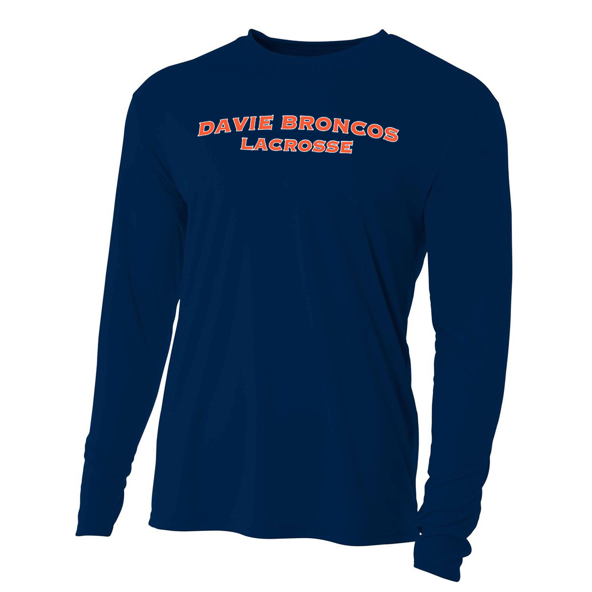 Davie Broncos Lacrosse Cooling Performance Long Sleeve Crew