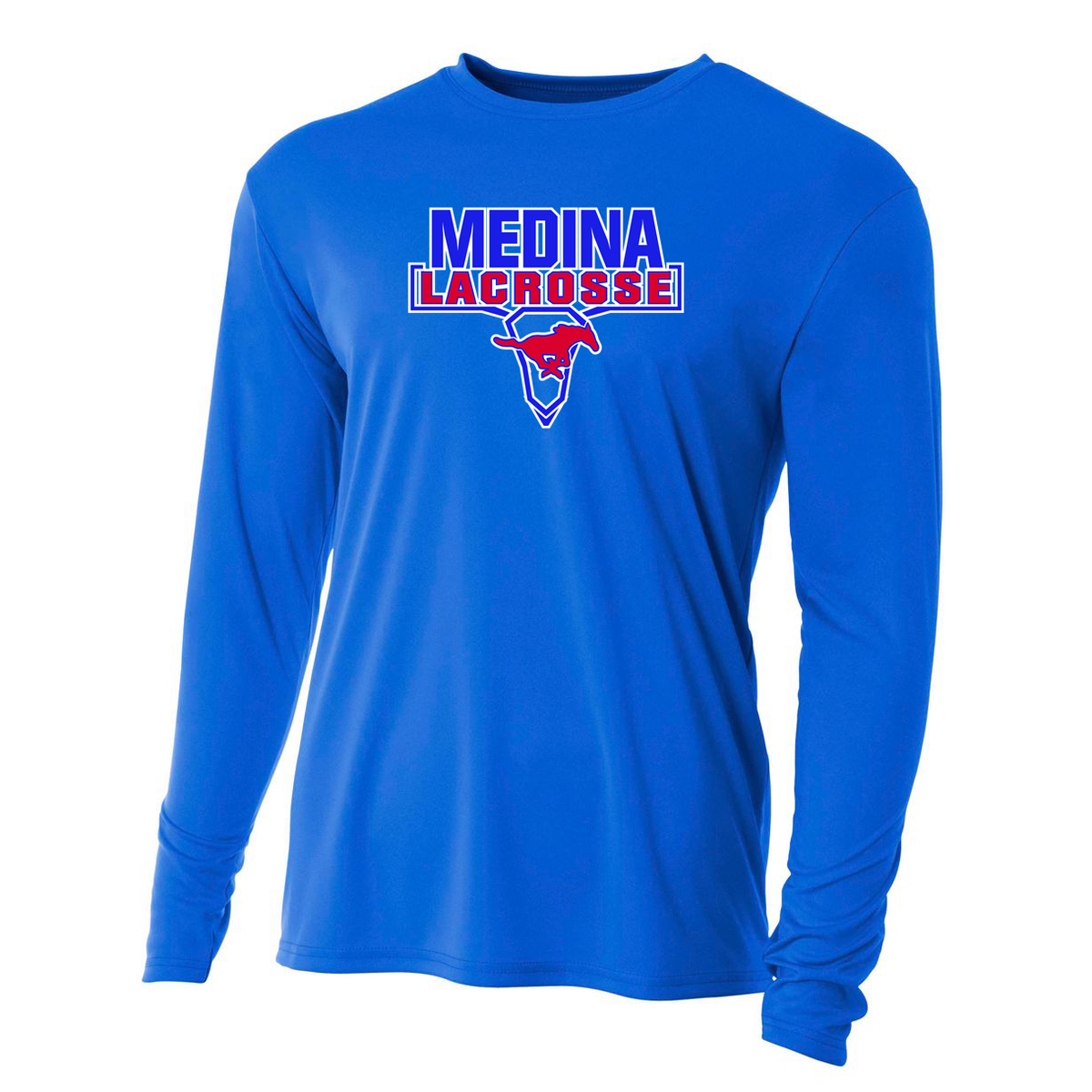 Medina Mustangs Lacrosse Cooling Performance Long Sleeve Crew