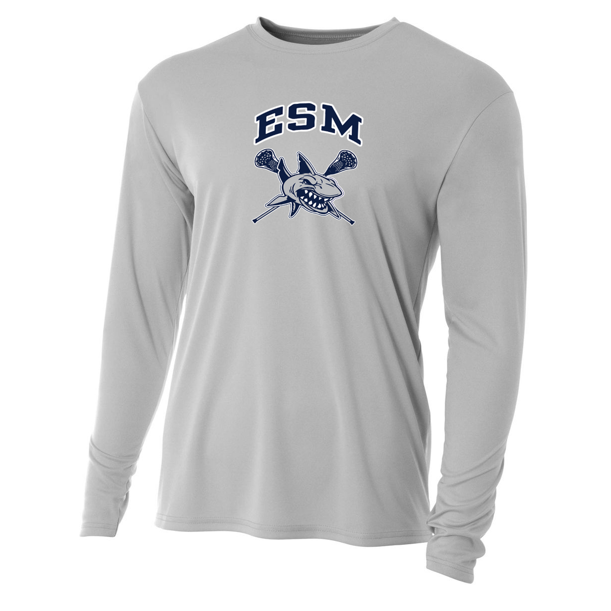 ESM Sharks Lacrosse Cooling Performance Long Sleeve Crew