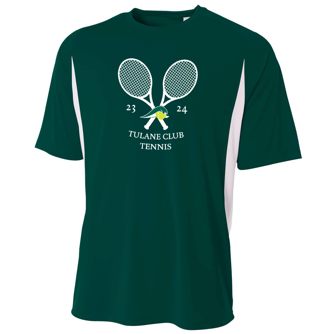 Tulane Club Tennis Color Blocked Cooling Performance T-Shirt