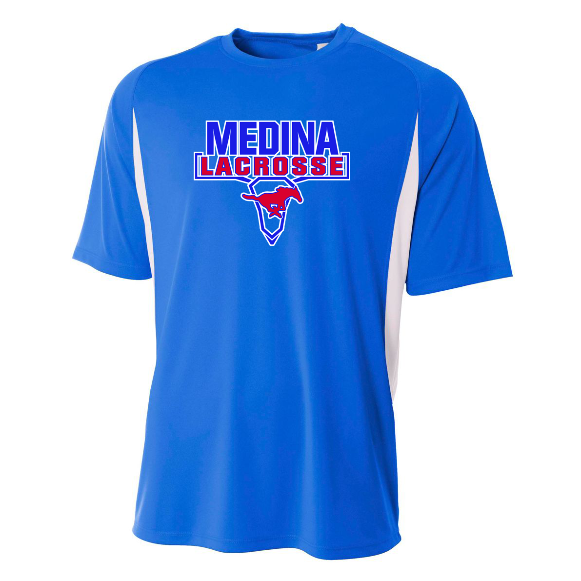 Medina Mustangs Lacrosse Color Blocked Cooling Performance T-Shirt