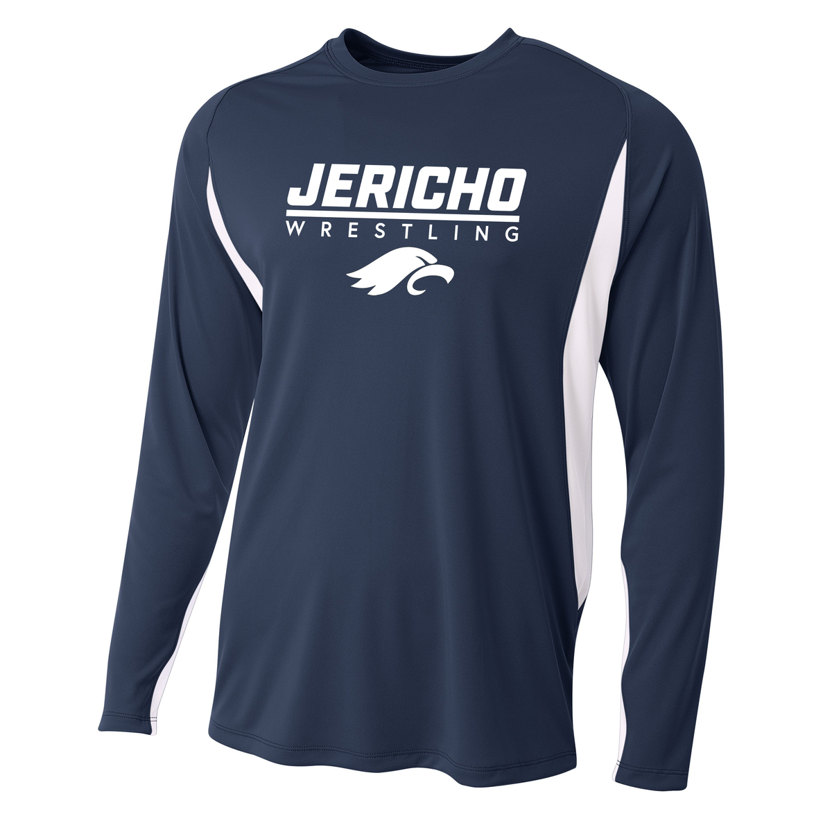 Jericho HS Wrestling Long Sleeve Color Block Cooling Performance Tee