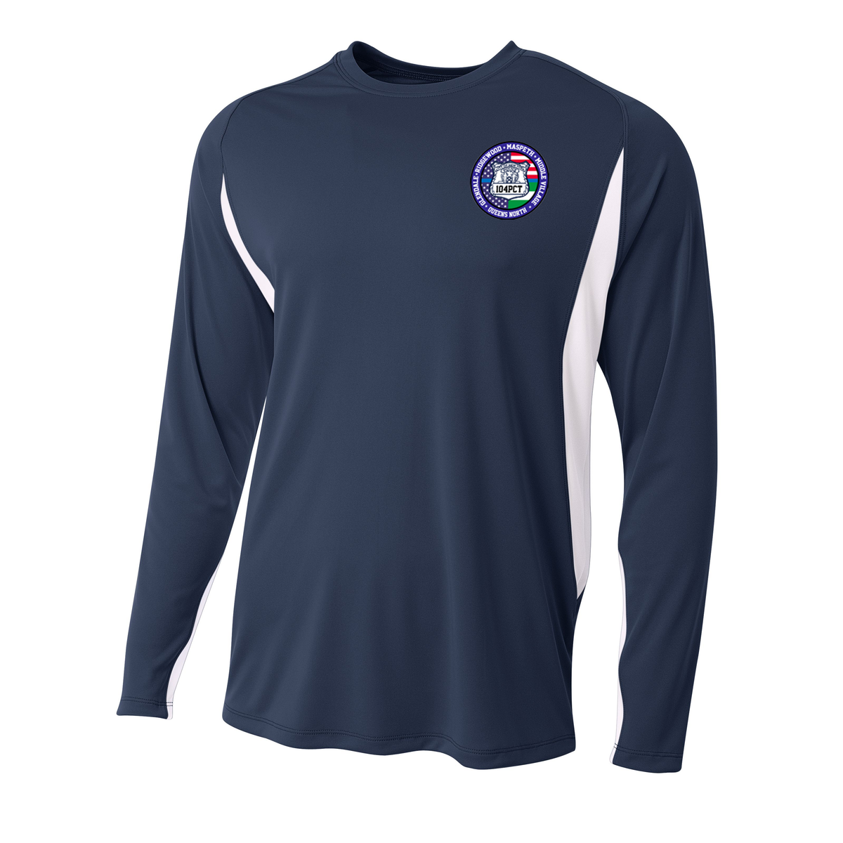 NYPD 104th Pct Long Sleeve Color Block Cooling Performance Tee